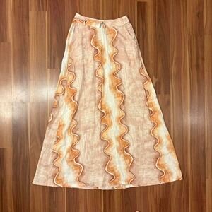 NWT vrg grl orange tan cream boho maxi skirt